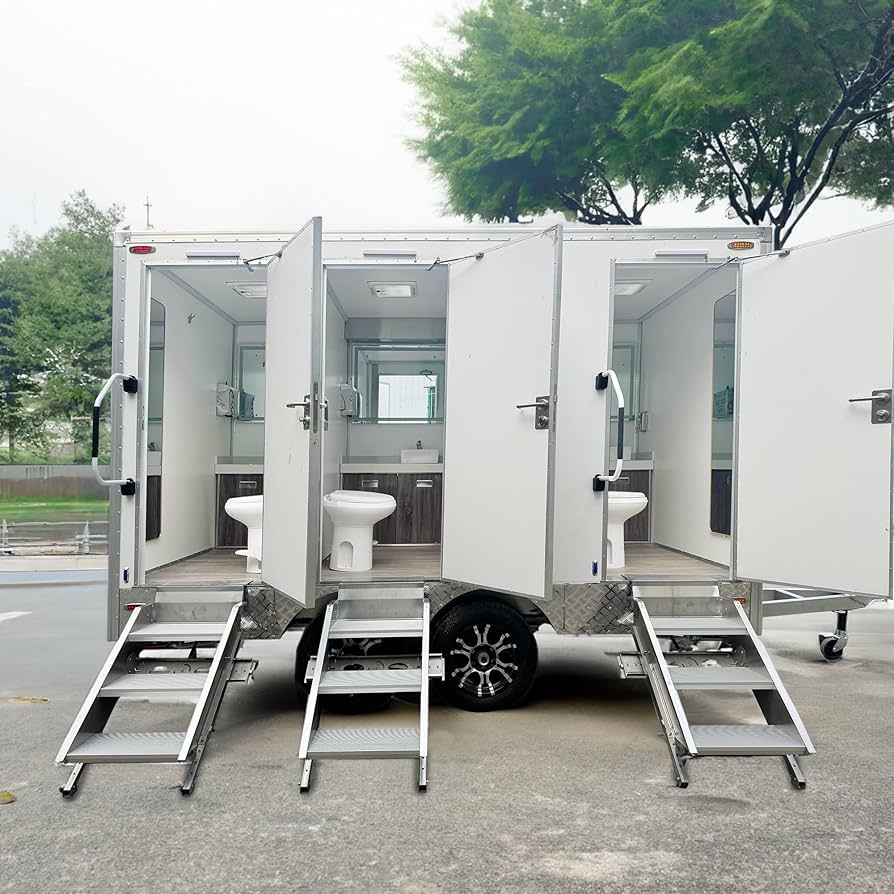 Luxury portable toilet trailer rental Delta Victoria Surrey BC